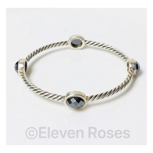 David Yurman Four Station Hematine Cable Bangle